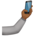 arm holding up a smartphone emoji